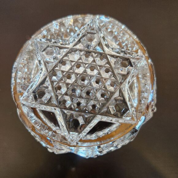 EAPG Antique Roses Tumbler Drinking Glass Button & Arches Hand Painted Gold 1914 - Picture 6 of 7